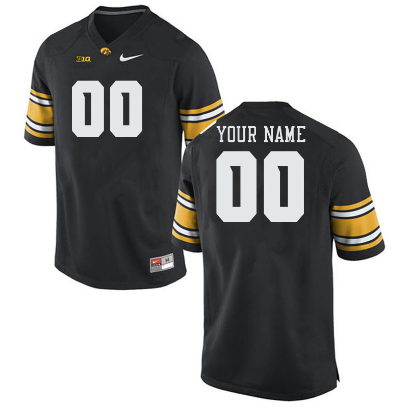 Custom Iowa Hawkeyes Name And Number College Football Jerseys Stitched-Black
